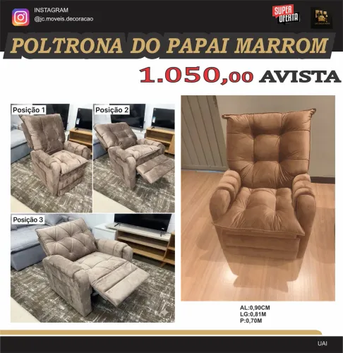 POLTRONA DO PAPAI VELUDO MARROM 
