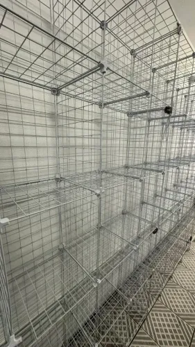 Estante Aramada Modular Branca 20 25 30 Nichos Desmontável Loja Estoque Closet