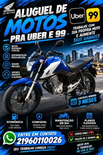 Aluguel de MOTO 160 para Uber