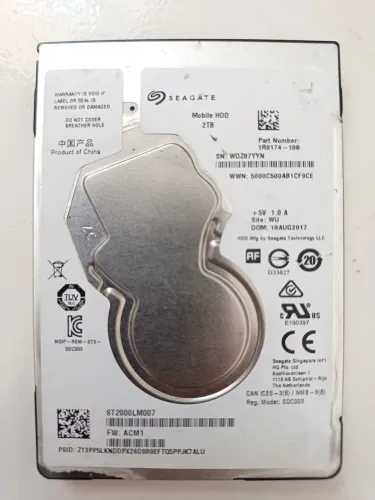 Hd seagate 2tb notebook 2.5