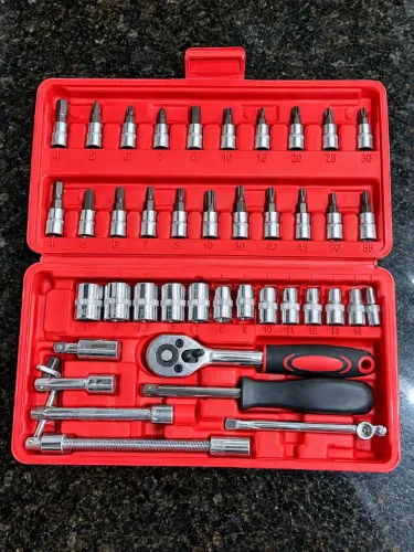  MALETA DE FERRAMENTAS 46 PEÇAS - COMPLETA E PORTÁTIL 