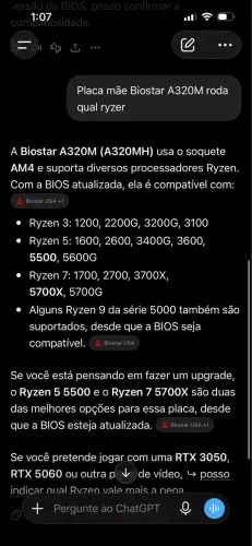 Placa mãe Biostar A320M