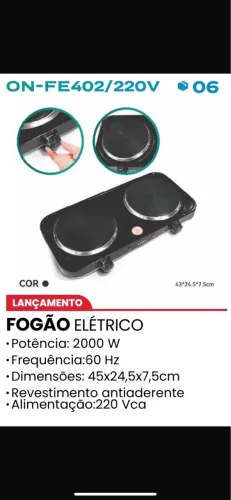 FOGÃO ELÉTRICO ? Potência: 2000w