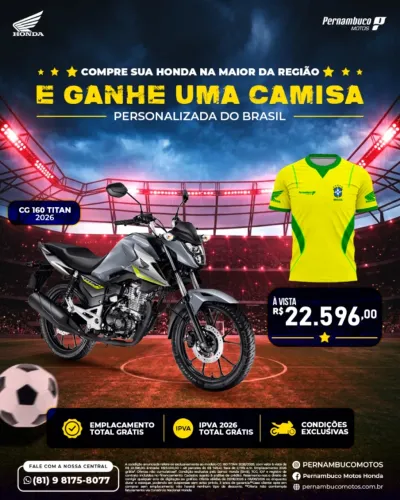 Honda CG 160 Titan + CAMISA PERSONALIZADA DA COPA!.