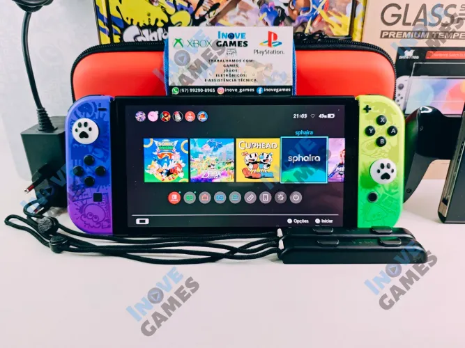 Nintendo Switch OLED Splatoon 256GB Desbloqueado Seminovo + Garantia | Aceito Cartão!!!