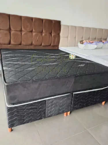 CAMA BOX BASE+COLCHÃO SUPER KING