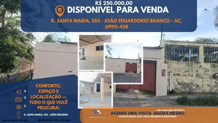 Casa a venda no João Eduardo 1  03 quartos sendo 1 suíte com closet.