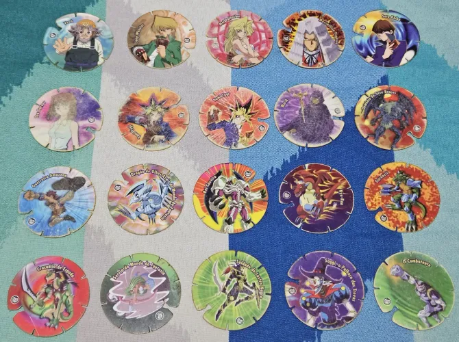 Coleção tazos yugioh arma e voa completa elma chips ler descrição