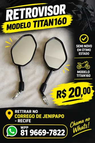 Retrovisor Modelo Titan 160 - Semi Novo