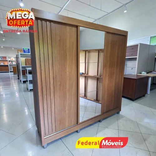 Guarda Roupa para Casal com Espelho em MDF Promoção - Chama no WhatsApp 
