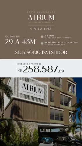 Breve Lançamento Vila Ema - studios e 2 dormitórios a Preco de custo