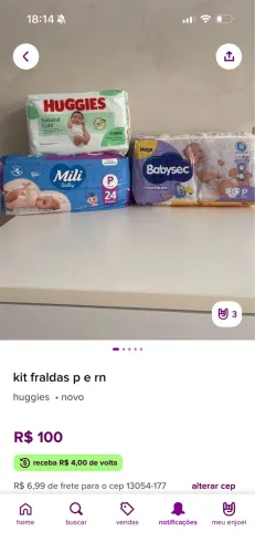 Kit fraldas p e rn para Gabriela do enjoei 