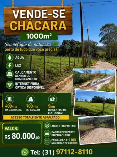 ? REALIZE O SONHO DA SUA CHÁCARA EM ITATIAIUÇU! ?