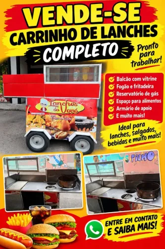 Vende-se carrinho de lanches em perfeito estado