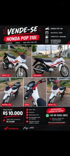 Honda Pop 110i 2020 - Muito Conservada, Econômica e Abaixo da Tabela FIPE!
