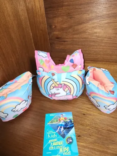 Colete Salva-Vidas Kids Prolife Azul Unicórnio (Homologado Marinha)