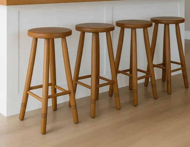 Kit 4 banquetas de Madeira