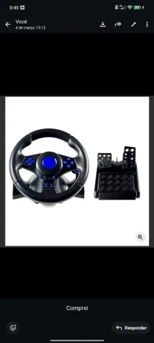 Volante, marcha e pedal para PC