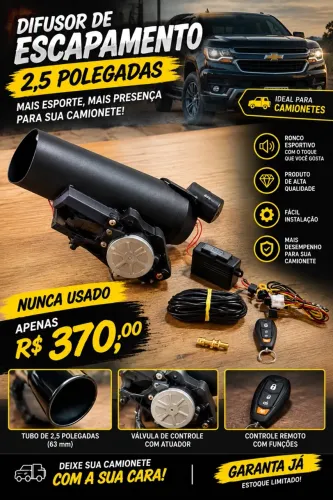 vendo difusor de escape eletrônico 2,5 polegadas