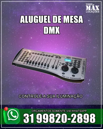 Aluguel de Mesa DMX para iluminação profissional