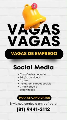 Social Media Contratação CLT - iNove Car Veículos