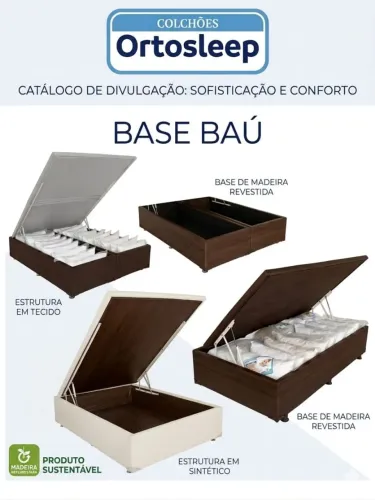 Base baú casal 40 centímetros de altura toda fechada no madeira 