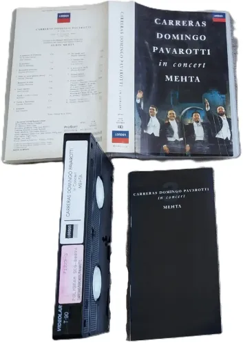 vhs original carreras domingo pavarotti in concert mehta (no estado)