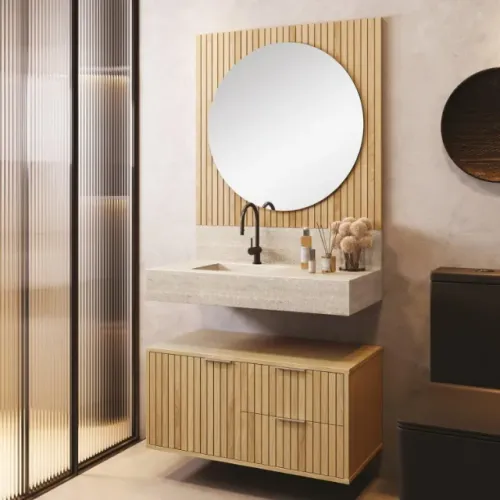 Armario de banheiro e lavabo