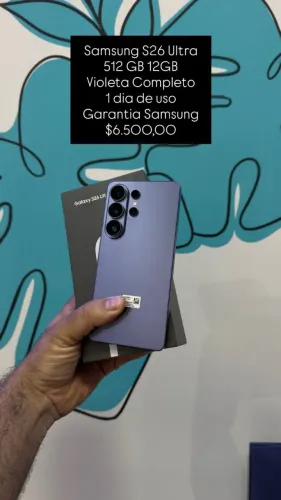 Seminovo: Samsung Galaxy S26 Ultra 512GB 12RAM Violeta - 1 Dia de Uso | Loja Fisica