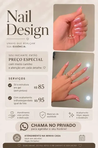 Unhas em Gel - Preço Especial para Iniciante | Atendimento em Casa
