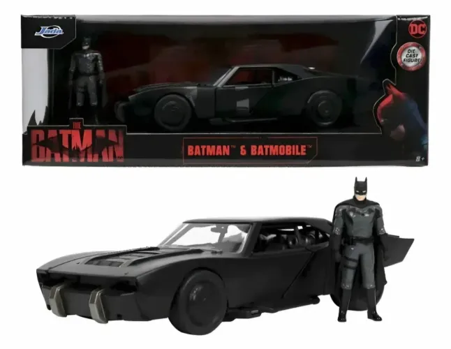 Miniatura Batmóvel 2022 Filme The Batman 1:24 Metal 20 Cm com Boneco  Jada Toys Lacrado