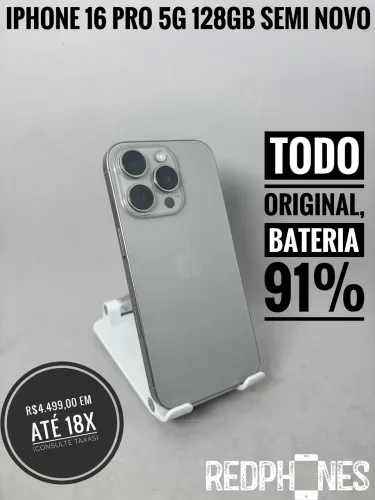 Loja física. Aceitamos trocas em iPhone's ou Android. iPhone 16 Pro 128GB 90%