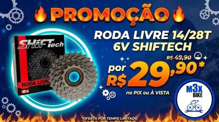 RODA LIVRE 14/28T 6V SHIFTECH por 29,90