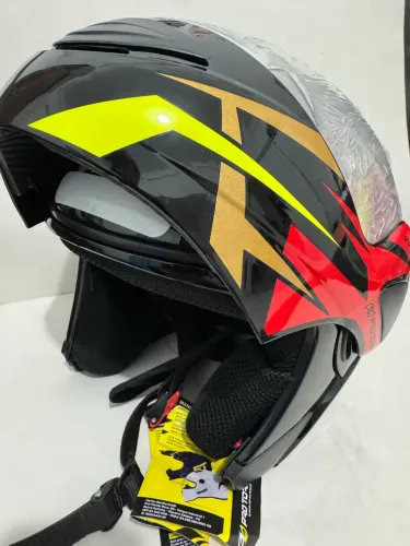 Capacete Moto - Sport - Preto, Amarelo, Vermelho e Azul - Novo