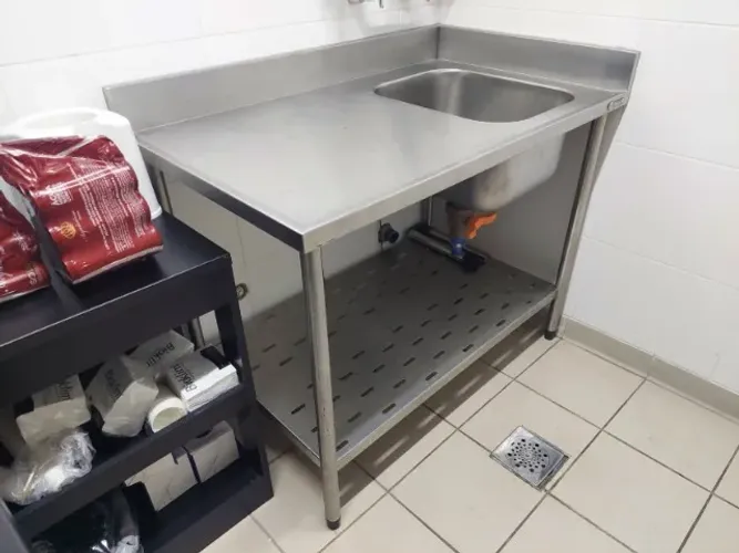 bancada de aço inox com cuba