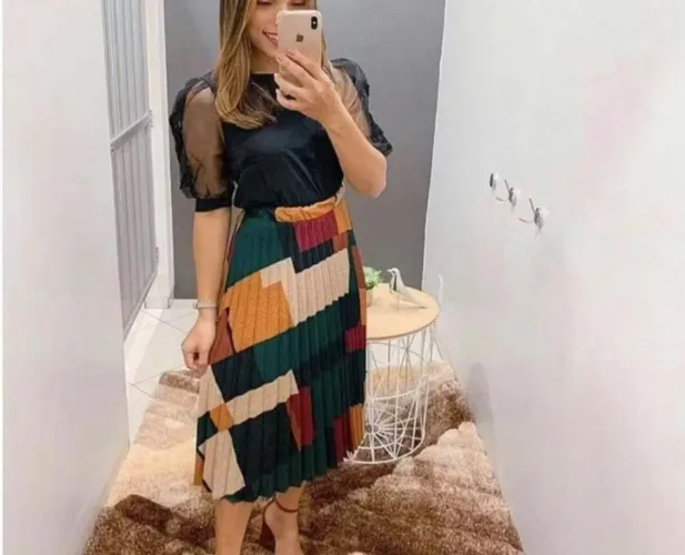 Saia plissada 