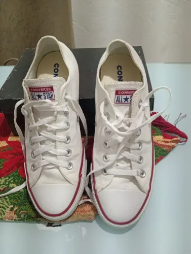 Tênis Converse All Star Branco Cano Baixo Tam 38 - Com Caixa / Seminovo