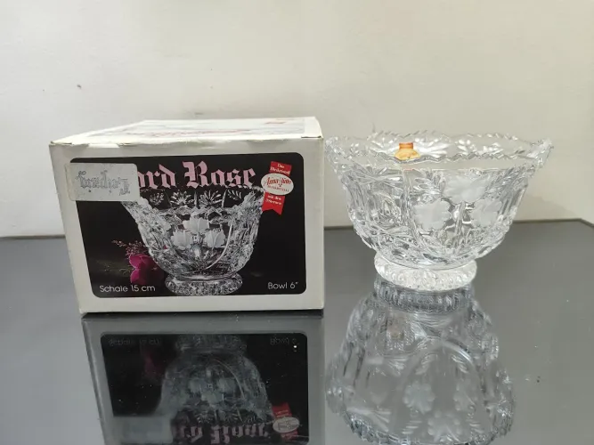 Bowl Cristal Alemão Anna Hütte Oxford Rose - 15cm - Vintage