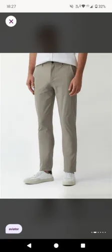 calça chino tech khaki aviator