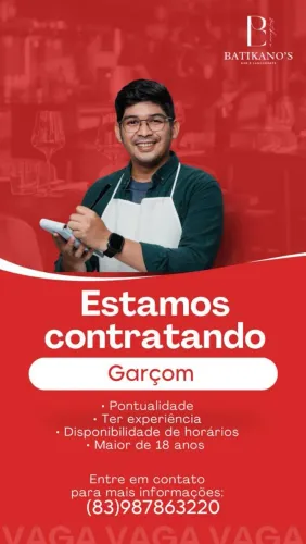 Vaga de Garçom/Garçonete