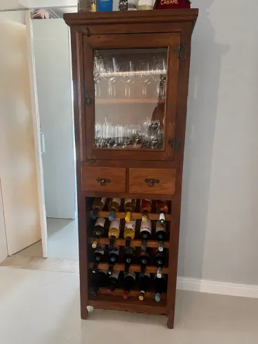 Cristaleira madeira maciça