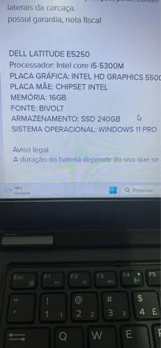 Notebook Dell Latitude Intel Core I5 16gbRam 256 gb