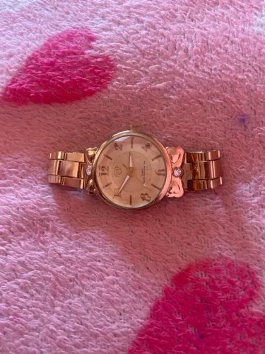 Relógio Feminino DHP Rose Gold - Nunca Usado - Detalhe no Banho