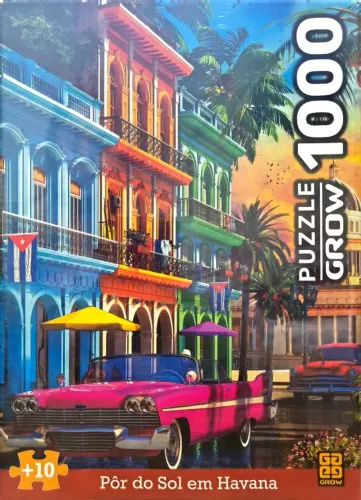 Quebra cabeça Por do Sol em Havana - Grow - 1000 peças