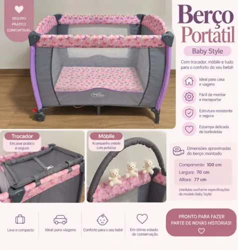 BERÇO PORTÁTIL BABY STYLE