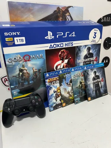 Ps4 1TB na caixa novinho 4 jogos