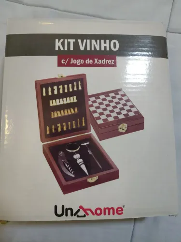 Kit vinho xadrez