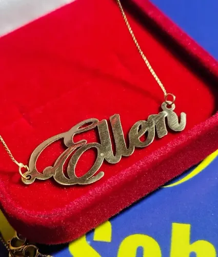 Colar Personal Com Nomes Ouro 18 Kilates Peso 2 Gramas                                    