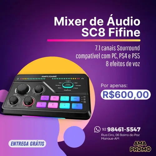 MIXER DE ÁUDIO FIFINE SC8
