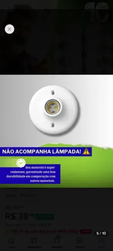Plafonier plástico para lâmpada de teto